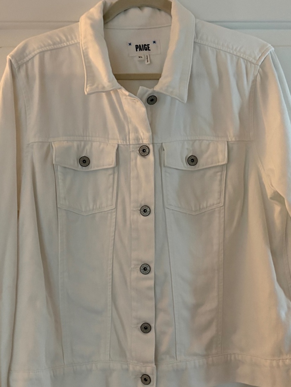 PAIGE White Denim Jean Jacket Women’s XL - Picture 8 of 8
